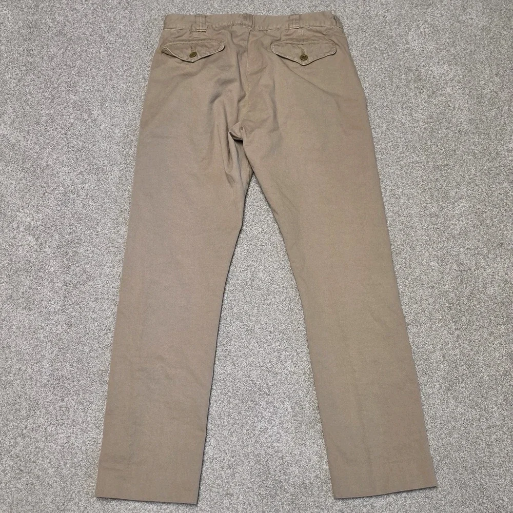Wallace & Barnes Tessuti Sonriso Chino Trousers Khaki W29 L29 Slim Straight Mens